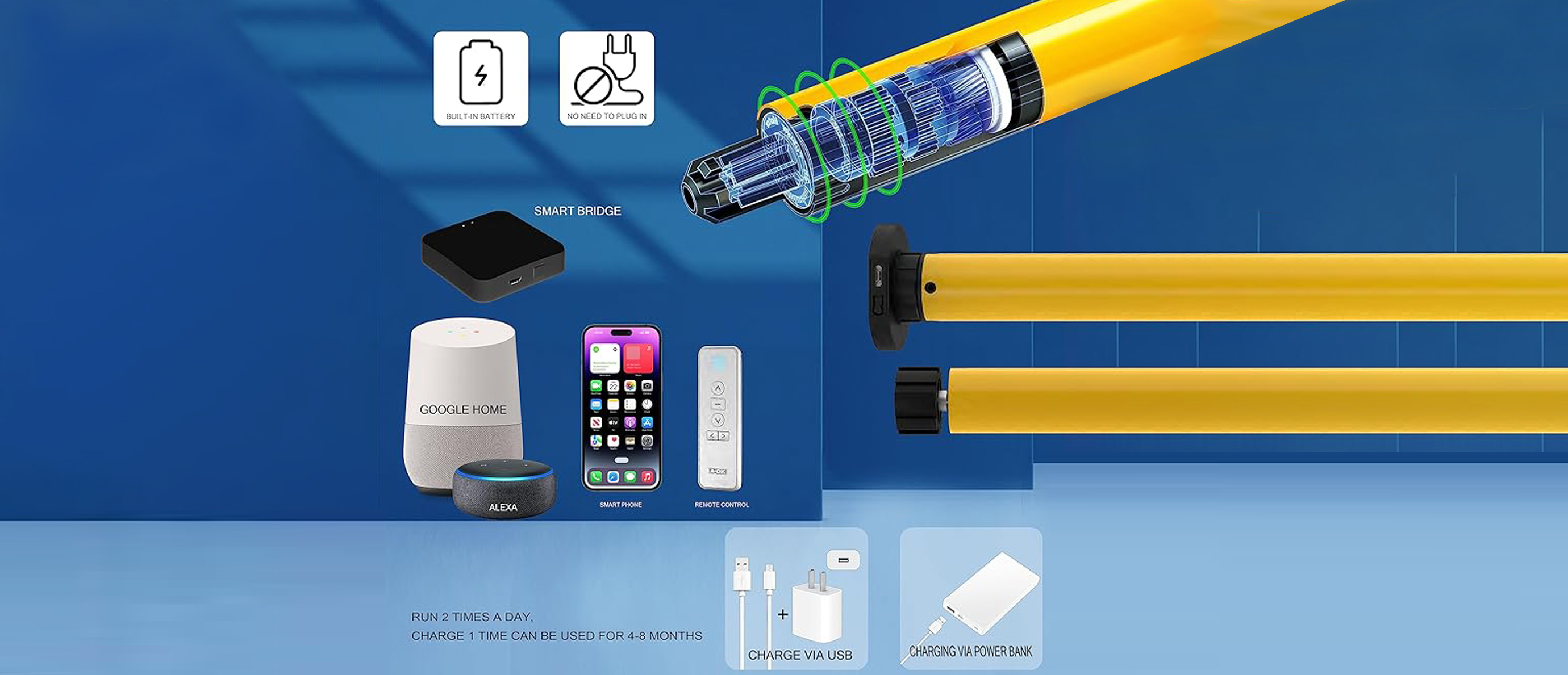 Motorized tube with smart accessories